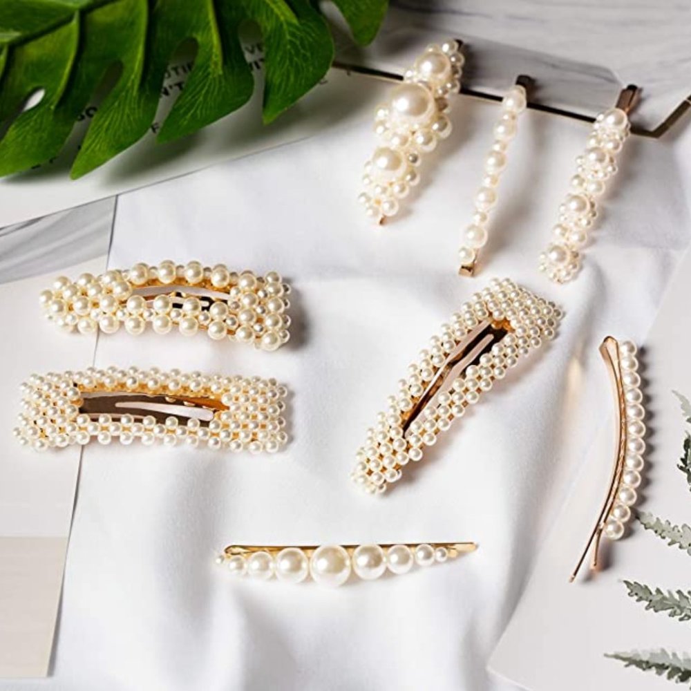 8 PCS Pearl Hair Clips, Elegant Fashion Barrettes